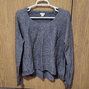 J. CREW Women's Dark Grey Long Sleeve Merino Wool Pullover Knit Sweater Size M